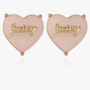 Juicy Couture pink heart and gold earrings